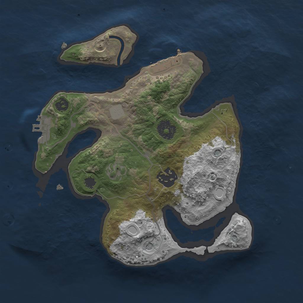 Rust Map: Procedural Map, Size: 2400, Seed: 13, 9 Monuments