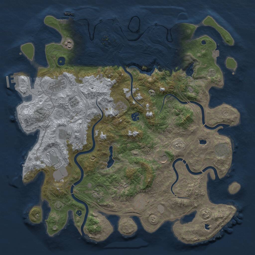 Rust Map: Procedural Map, Size: 4500, Seed: 870924, 17 Monuments