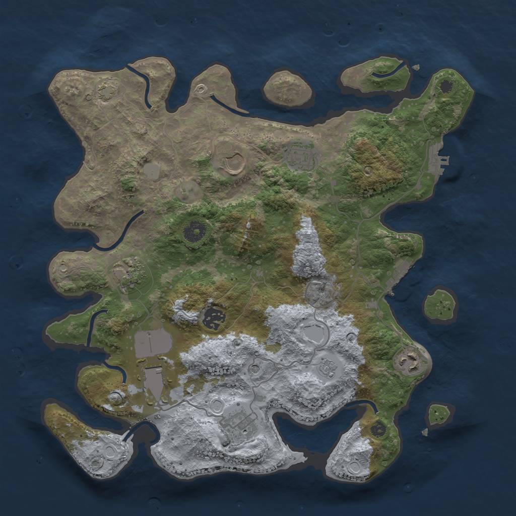 Rust Map: Procedural Map, Size: 3550, Seed: 85741, 15 Monuments
