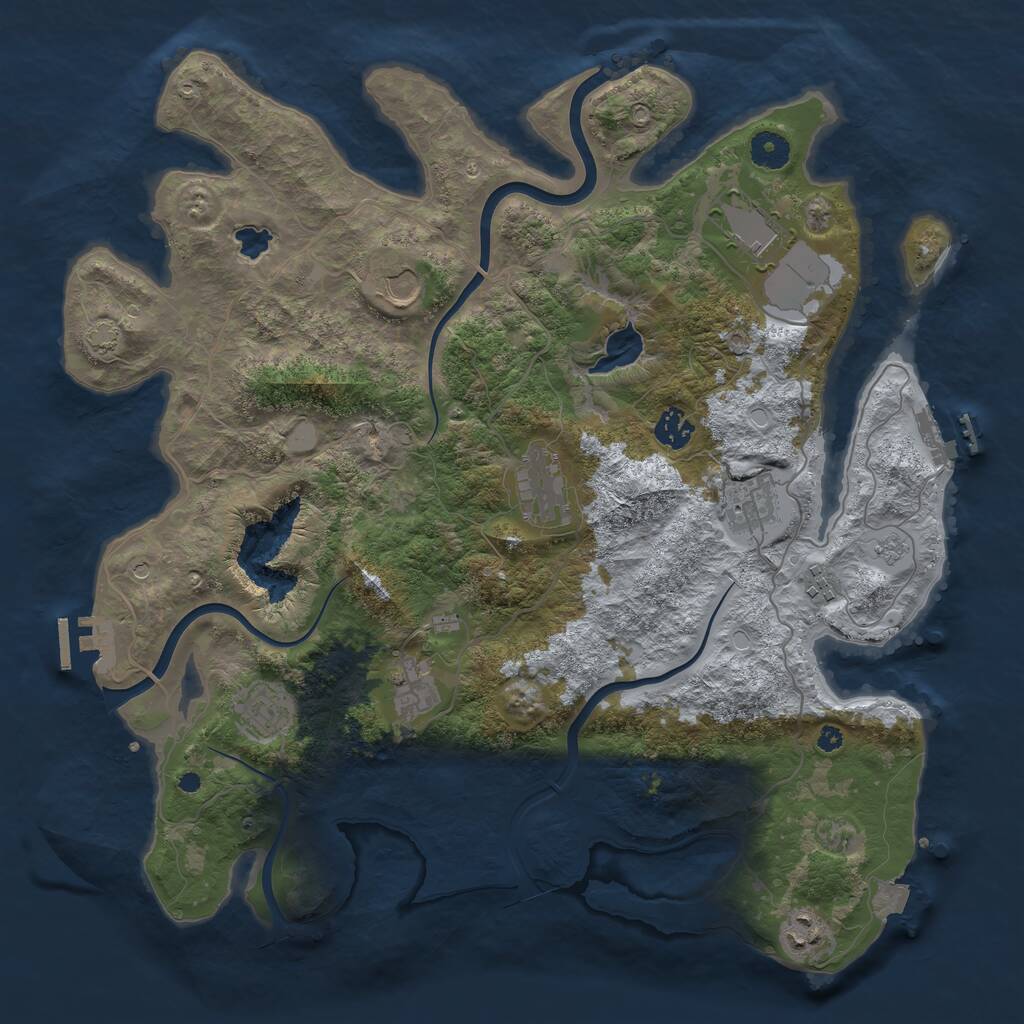 Rust Map: Procedural Map, Size: 4000, Seed: 425448769, 15 Monuments