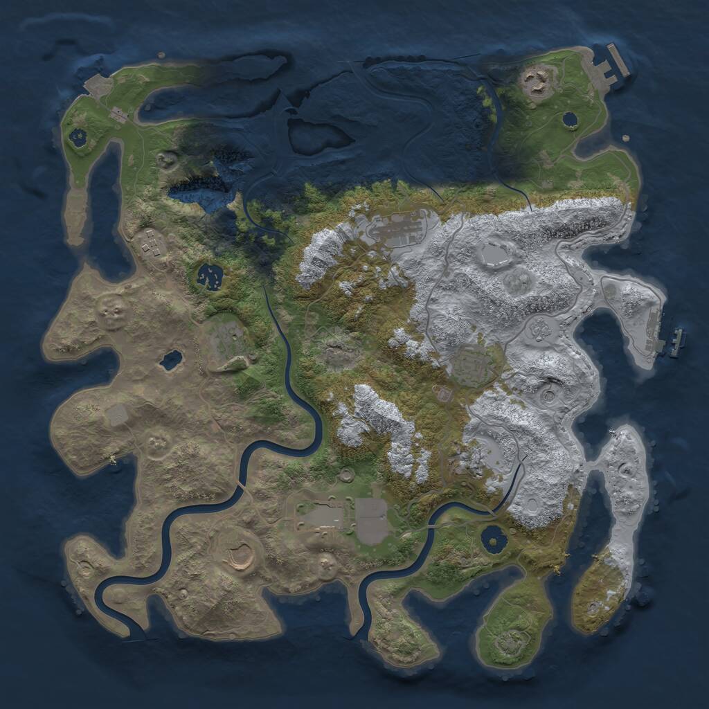 Rust Map: Procedural Map, Size: 4000, Seed: 1040604289, 15 Monuments