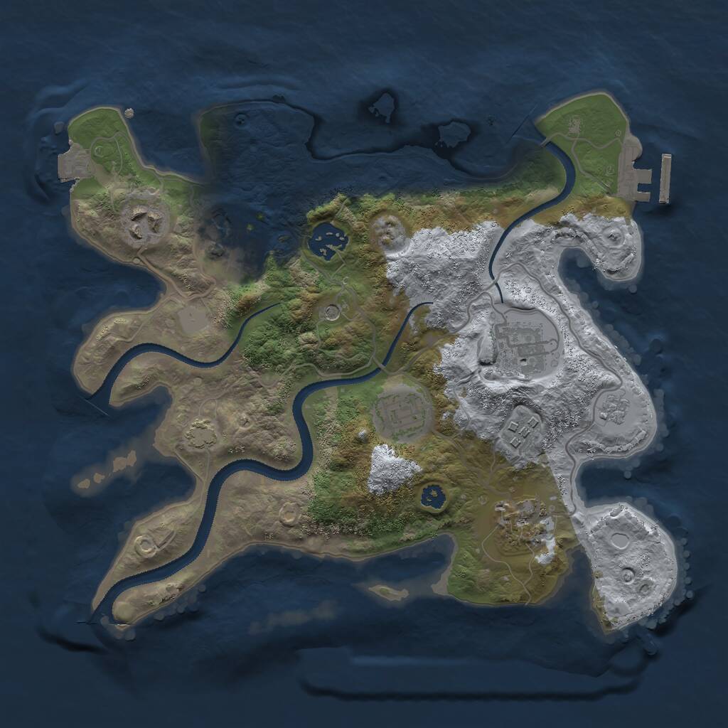 Rust Map: Procedural Map, Size: 3000, Seed: 1740020165, 12 Monuments