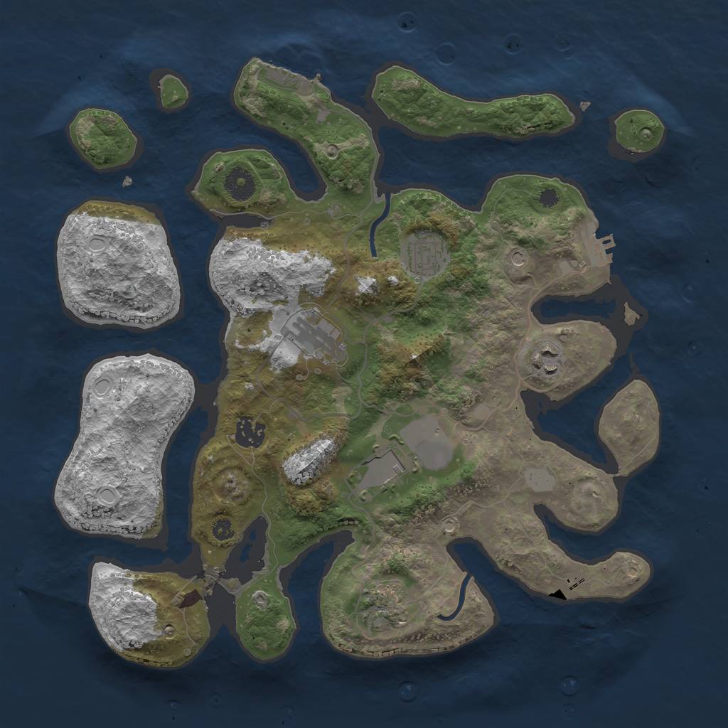 Rust Map: Procedural Map, Size: 3500, Seed: 6534565, 14 Monuments
