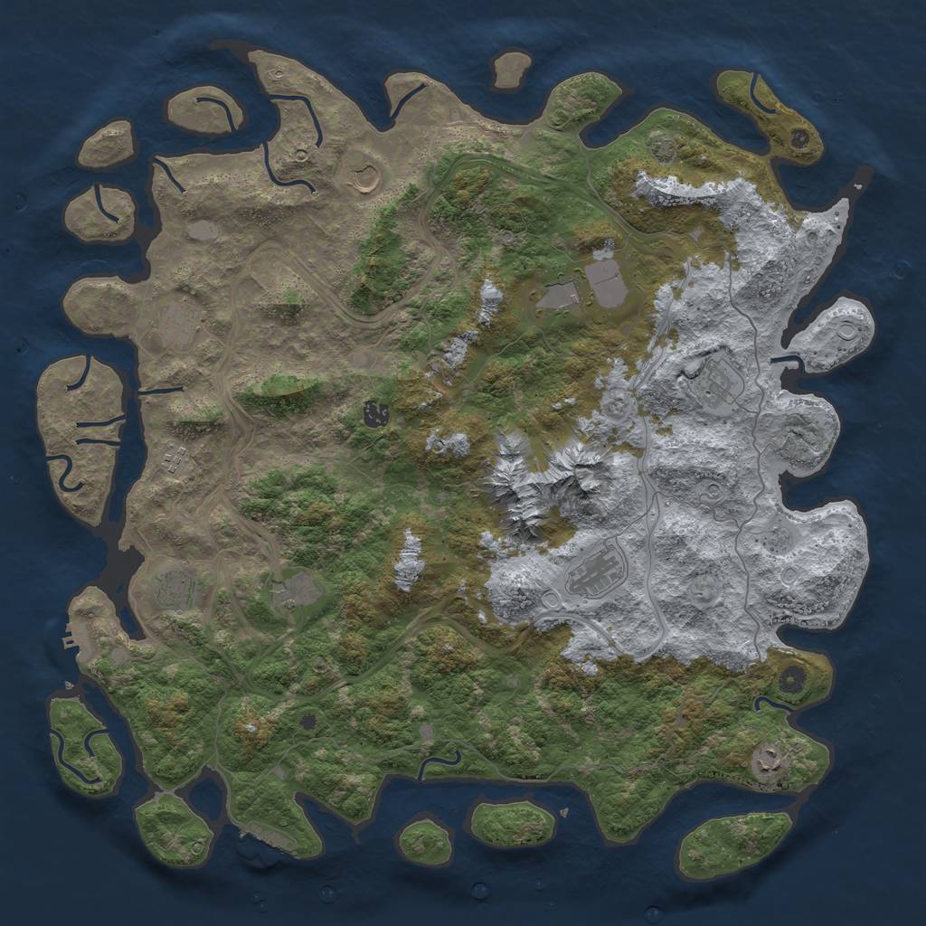 Rust Map: Procedural Map, Size: 5000, Seed: 98, 19 Monuments