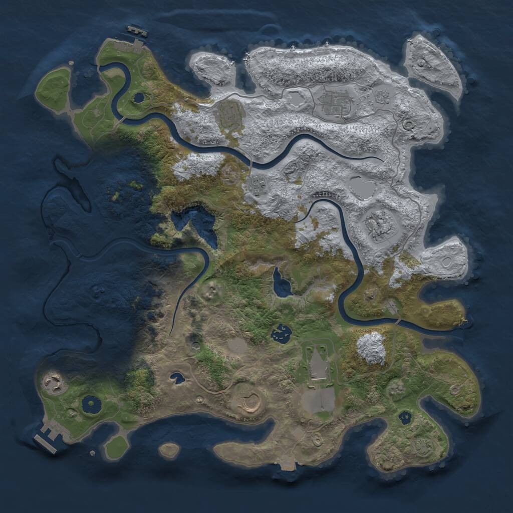 Rust Map: Procedural Map, Size: 4000, Seed: 6650, 14 Monuments