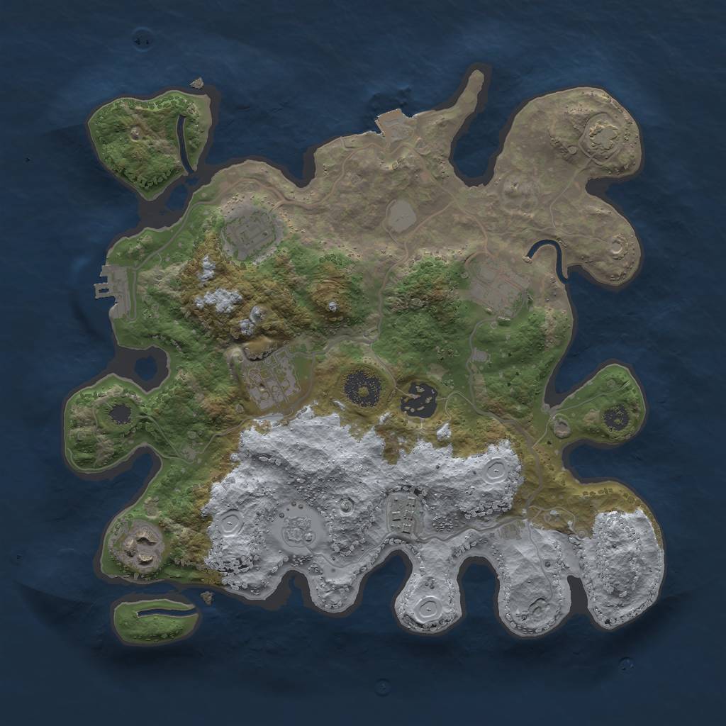 Rust Map: Procedural Map, Size: 2963, Seed: 654987161, 12 Monuments