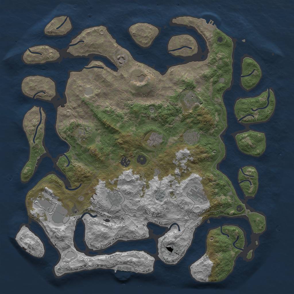 Rust Map: Procedural Map, Size: 4500, Seed: 189730961, 19 Monuments
