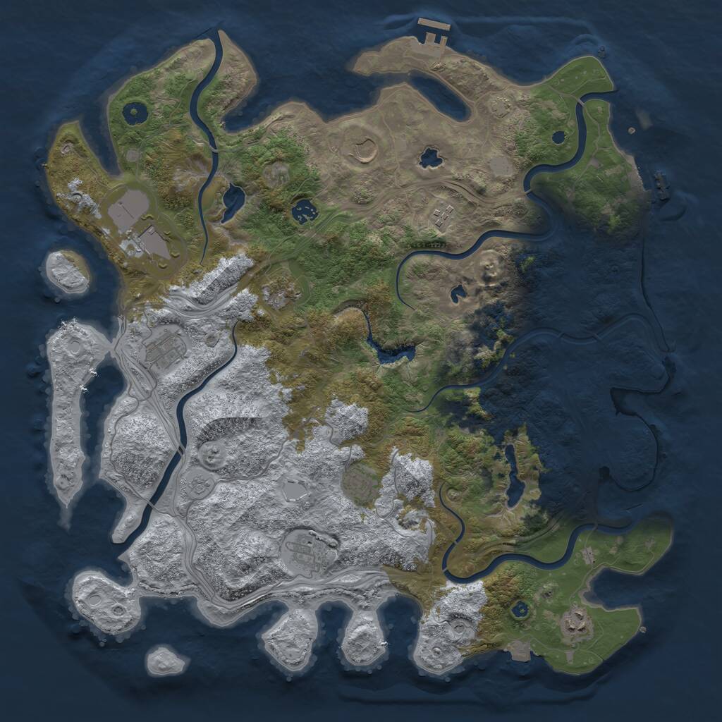 Rust Map: Procedural Map, Size: 4500, Seed: 1254979687, 15 Monuments