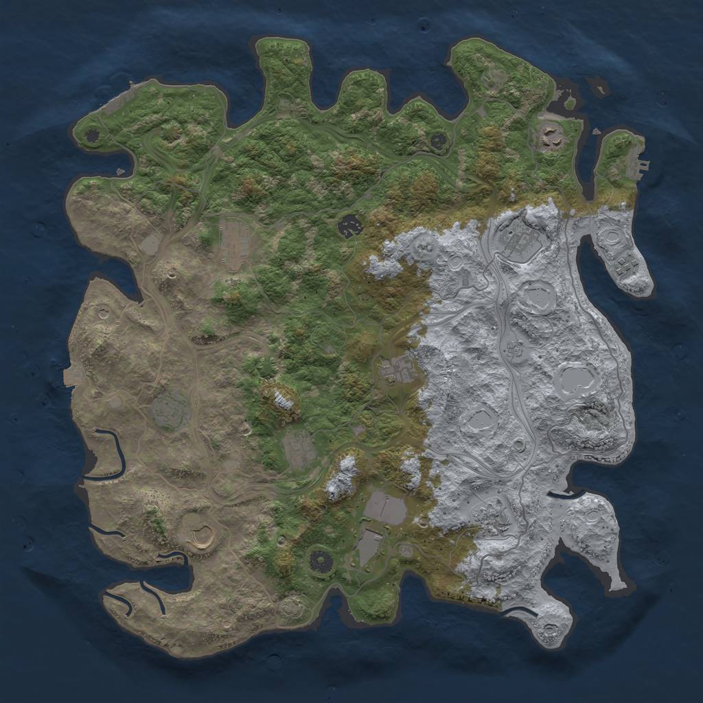 Rust Map: Procedural Map, Size: 4500, Seed: 8723767, 19 Monuments