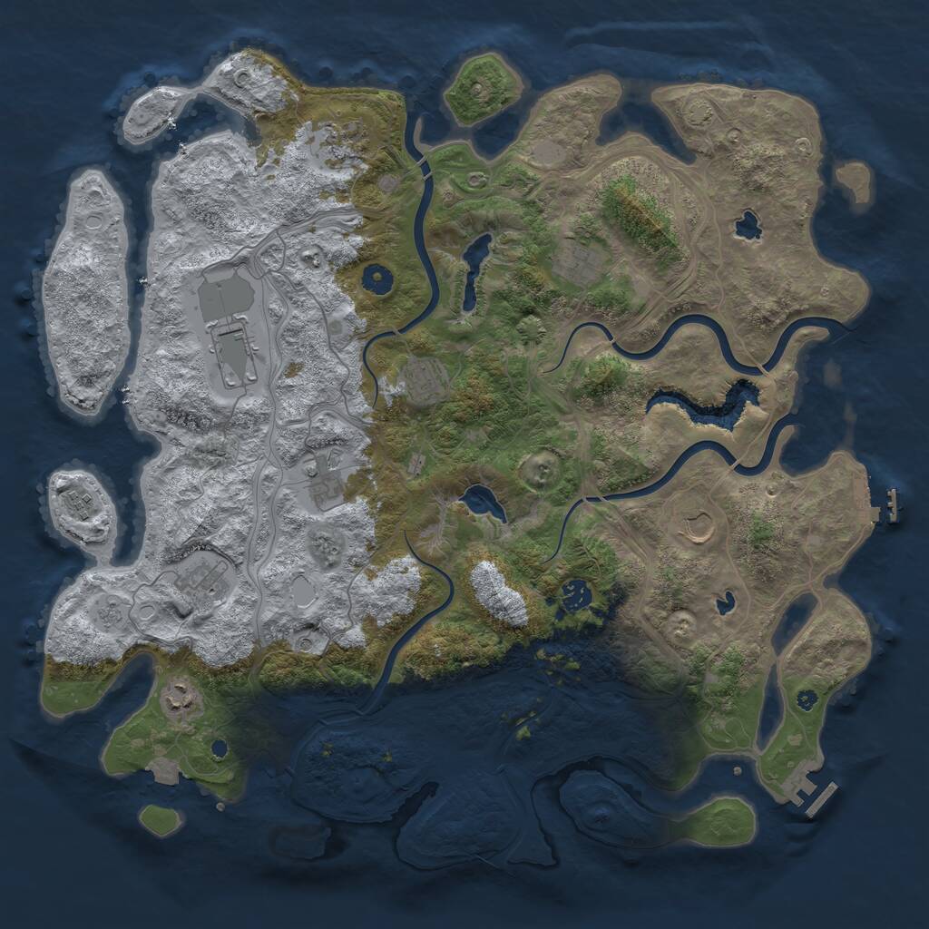 Rust Map: Procedural Map, Size: 4500, Seed: 650805423, 16 Monuments