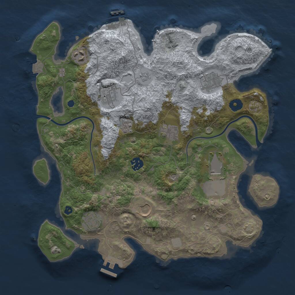 Rust Map: Procedural Map, Size: 3500, Seed: 228857509, 15 Monuments