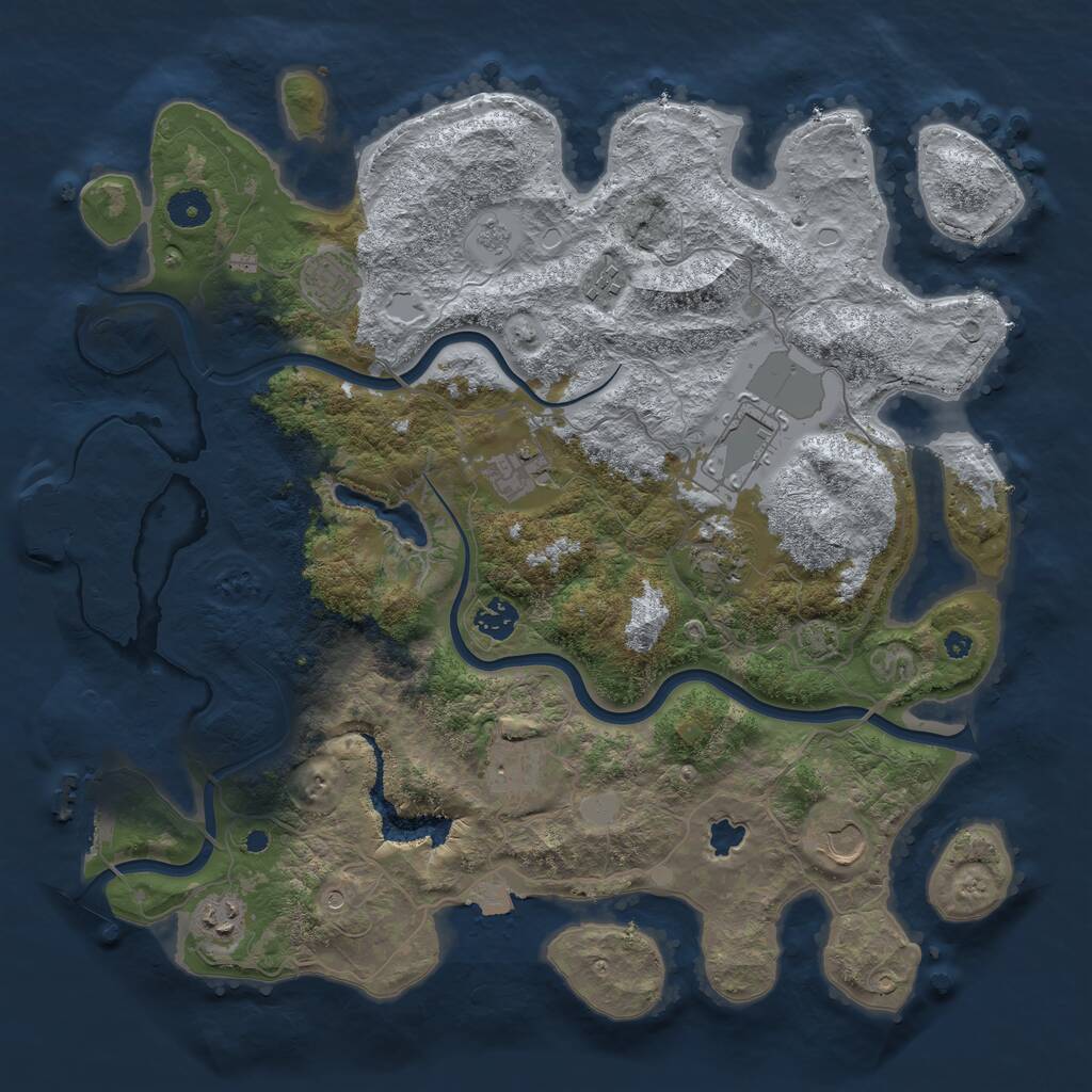 Rust Map: Procedural Map, Size: 4000, Seed: 1711861355, 15 Monuments