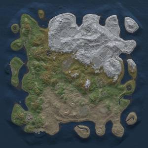 Thumbnail Rust Map: Procedural Map, Size: 4000, Seed: 1711861355, 16 Monuments