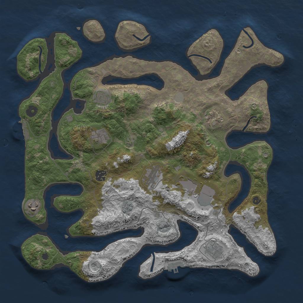 Rust Map: Procedural Map, Size: 4000, Seed: 160785682, 17 Monuments