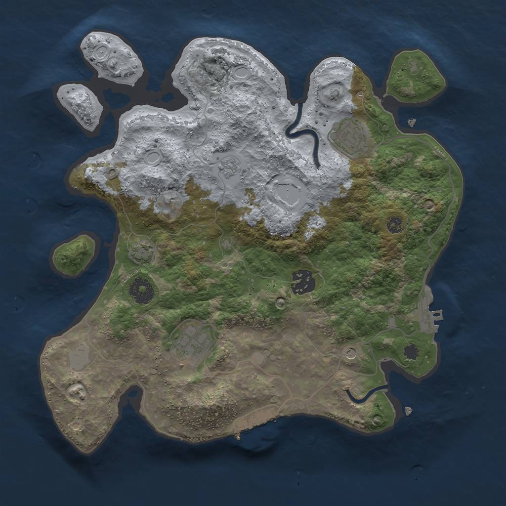 Rust Map: Procedural Map, Size: 3000, Seed: 1721708898, 11 Monuments