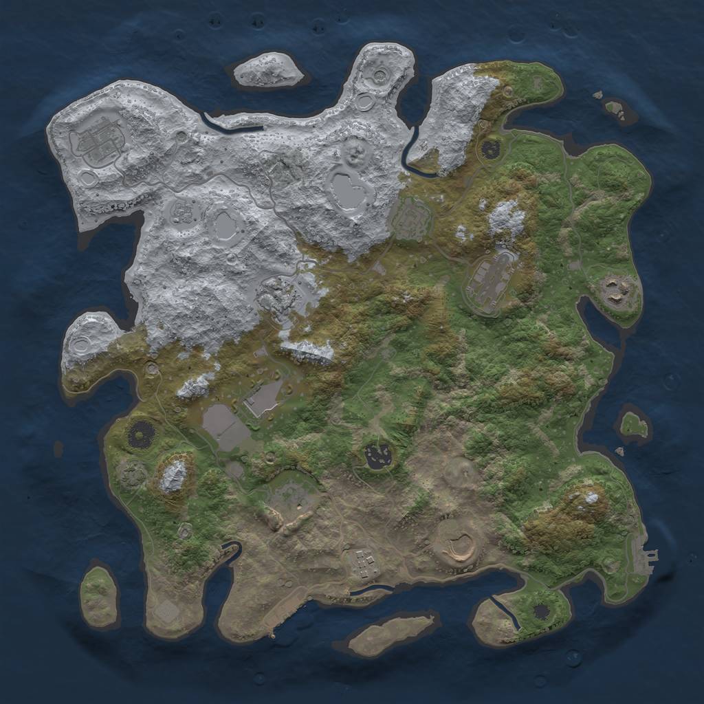 Rust Map: Procedural Map, Size: 3850, Seed: 546631881, 18 Monuments