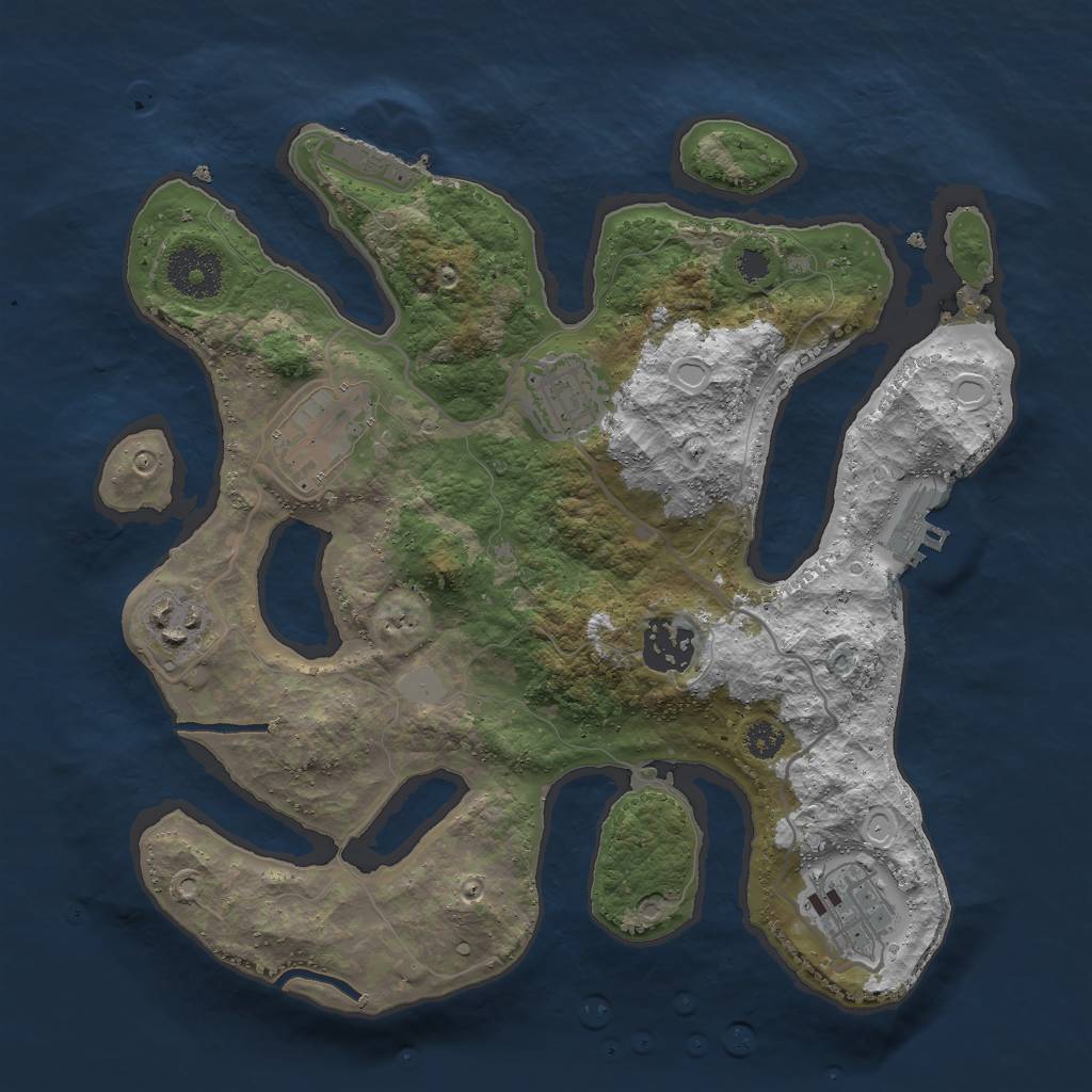 Rust Map: Procedural Map, Size: 3000, Seed: 546976, 12 Monuments