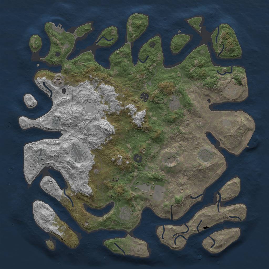 Rust Map: Procedural Map, Size: 4600, Seed: 5984613, 18 Monuments