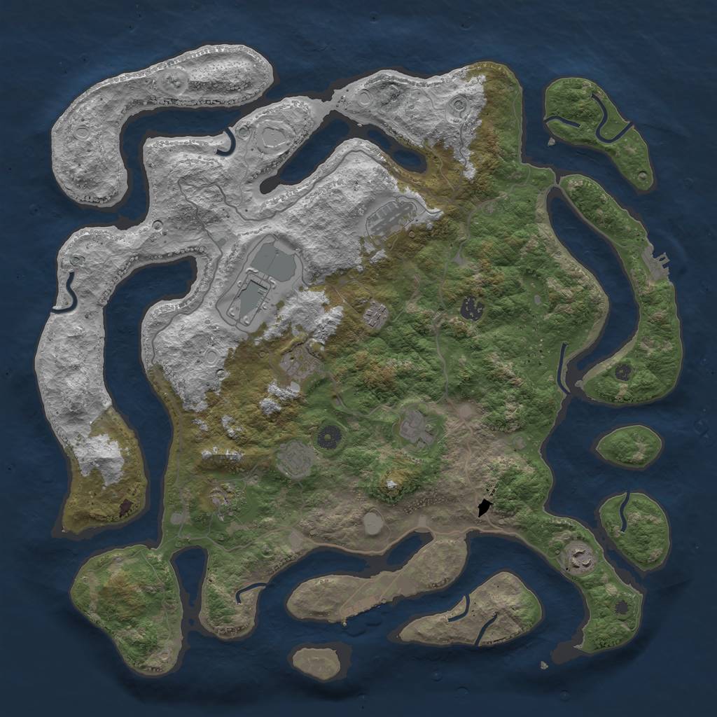 Rust Map: Procedural Map, Size: 4500, Seed: 1656819376, 17 Monuments