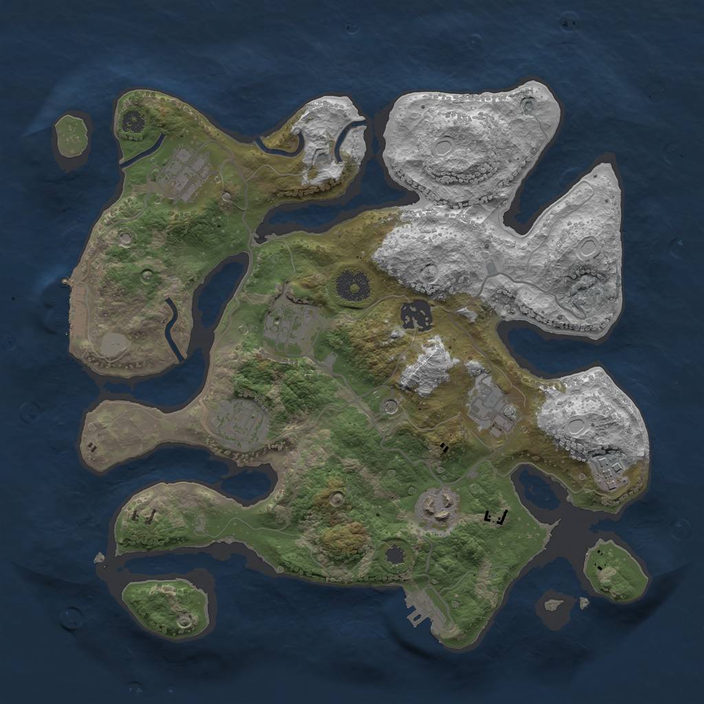 Rust Map: Procedural Map, Size: 3200, Seed: 6738273, 15 Monuments