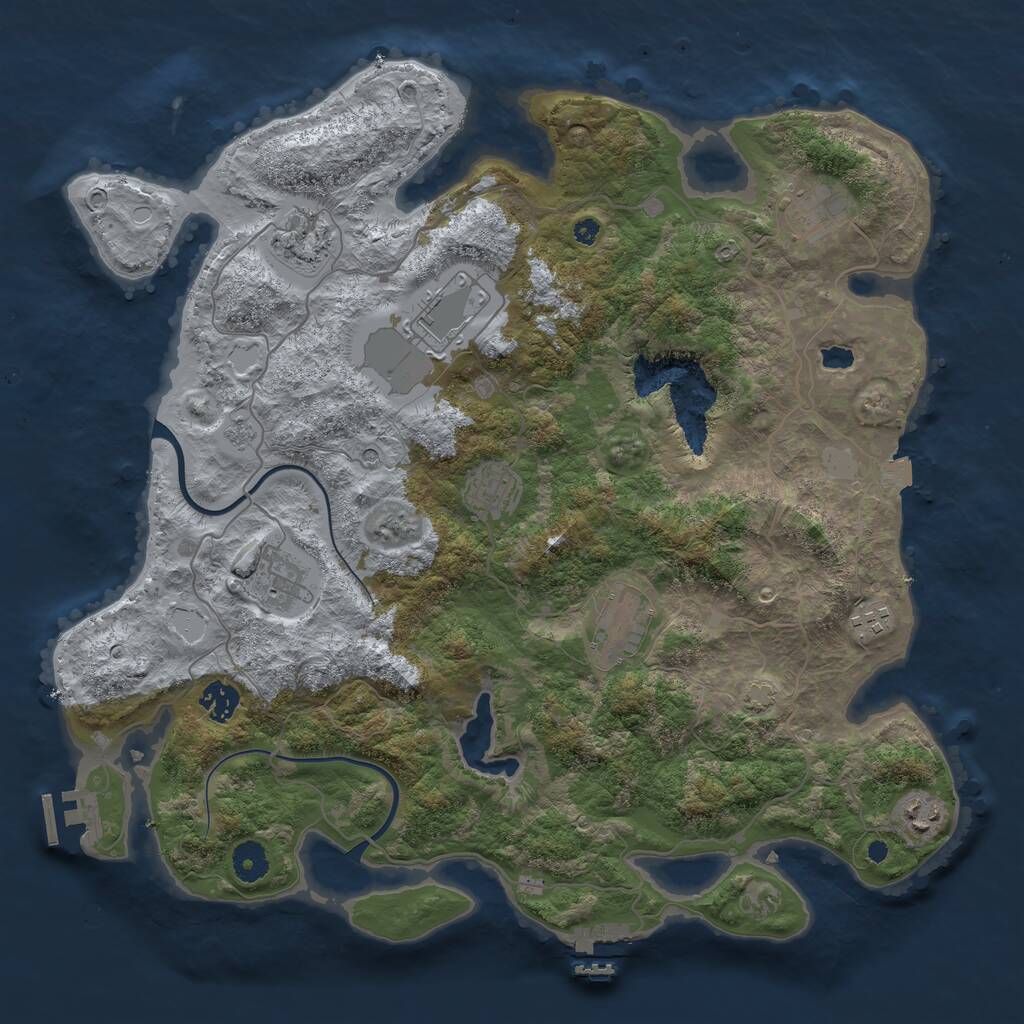 Rust Map: Procedural Map, Size: 4000, Seed: 68471, 15 Monuments