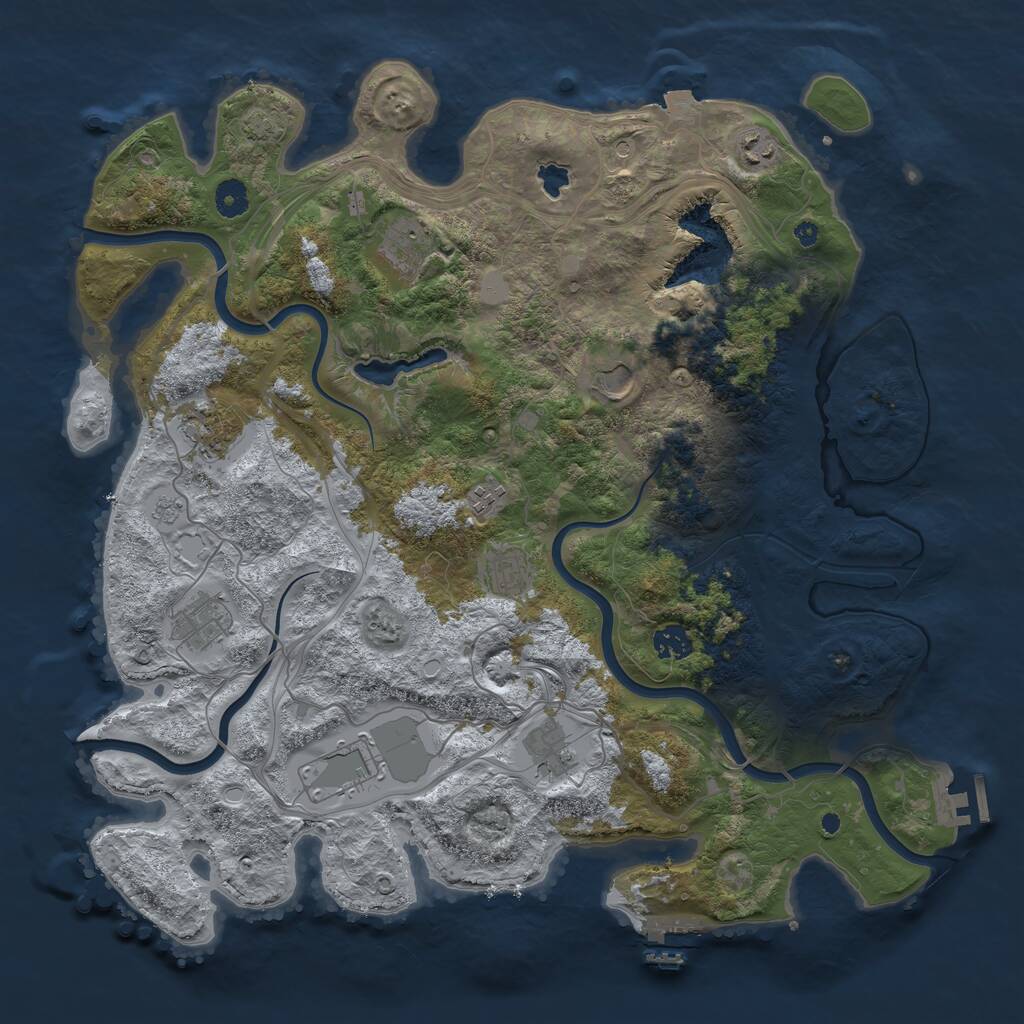 Rust Map: Procedural Map, Size: 4250, Seed: 1532703443, 16 Monuments