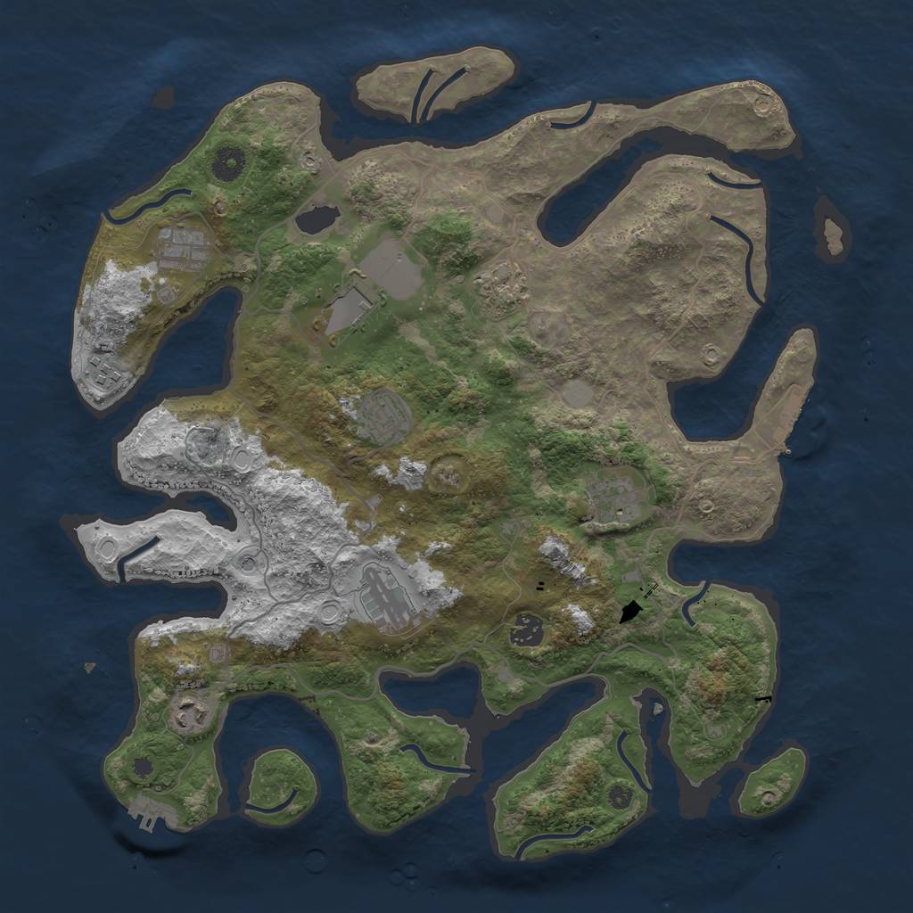 Rust Map: Procedural Map, Size: 4000, Seed: 1769350953, 17 Monuments