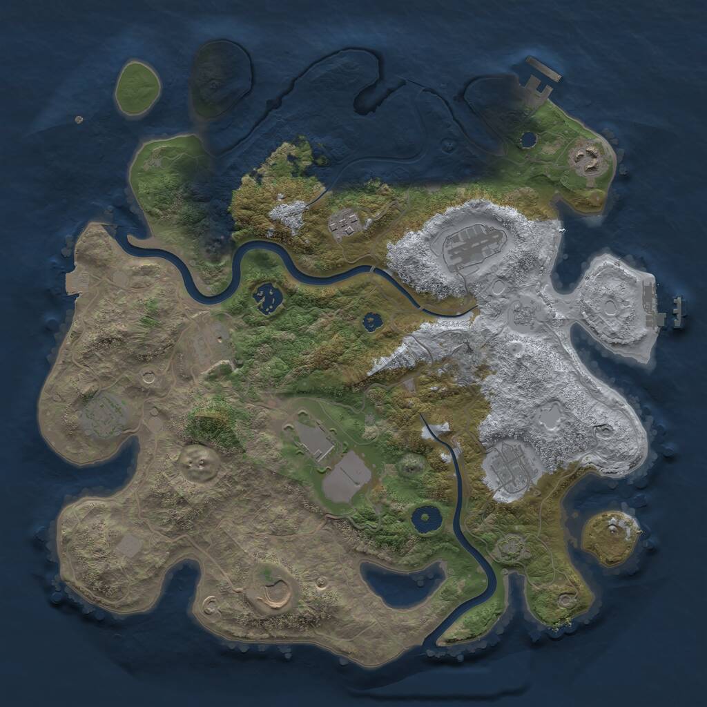 Rust Map: Procedural Map, Size: 3700, Seed: 1322367263, 15 Monuments