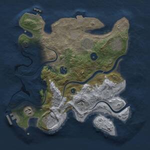 Thumbnail Rust Map: Procedural Map, Size: 3000, Seed: 2086201, 11 Monuments