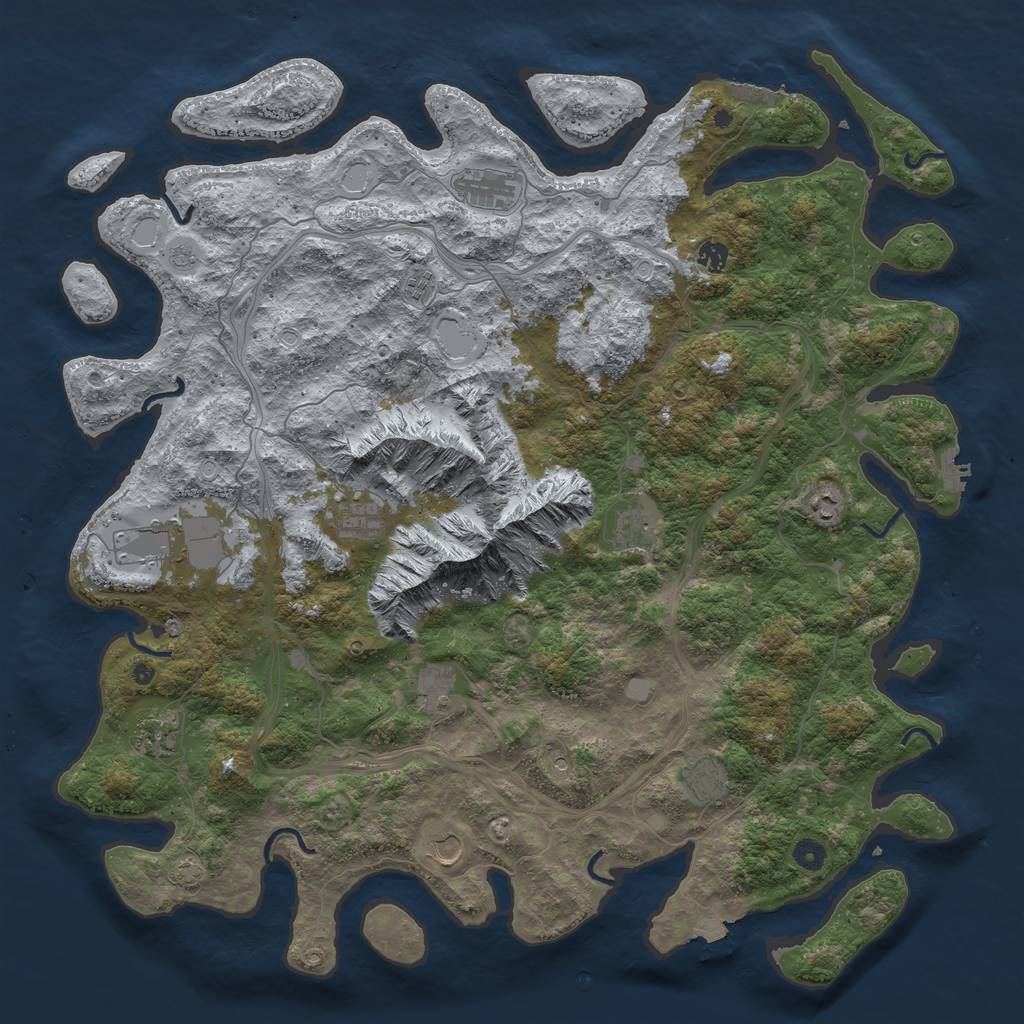 Rust Map: Procedural Map, Size: 5000, Seed: 952339001, 19 Monuments