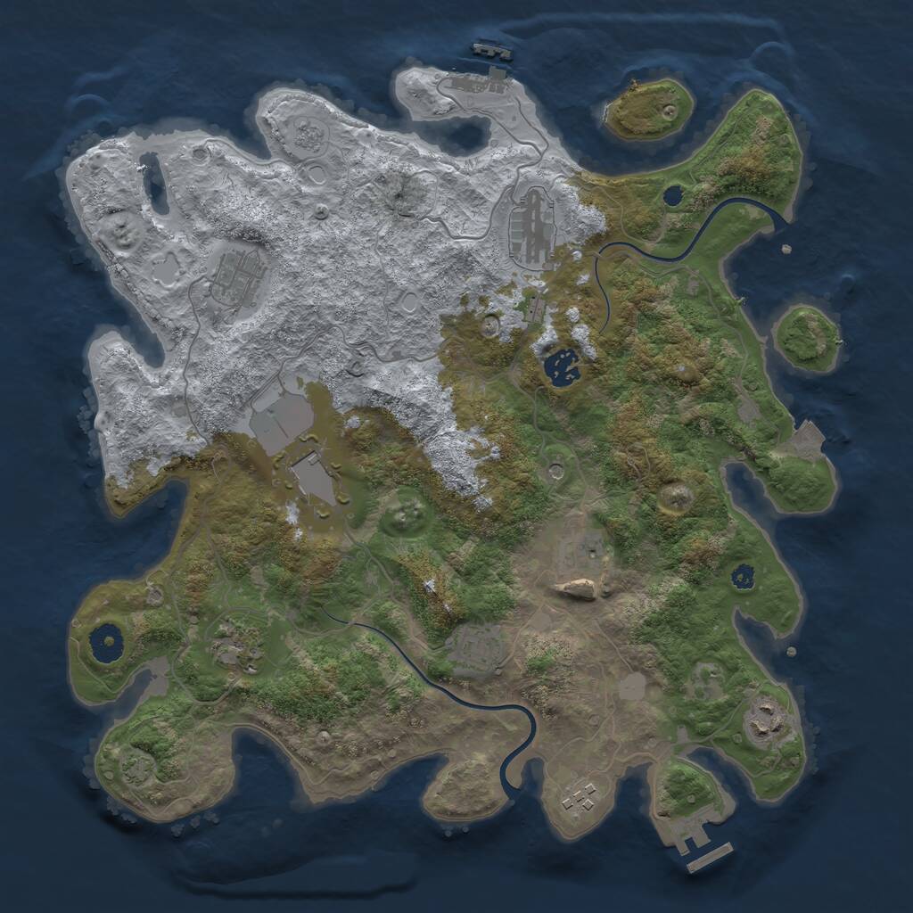 Rust Map: Procedural Map, Size: 3750, Seed: 1526646519, 15 Monuments