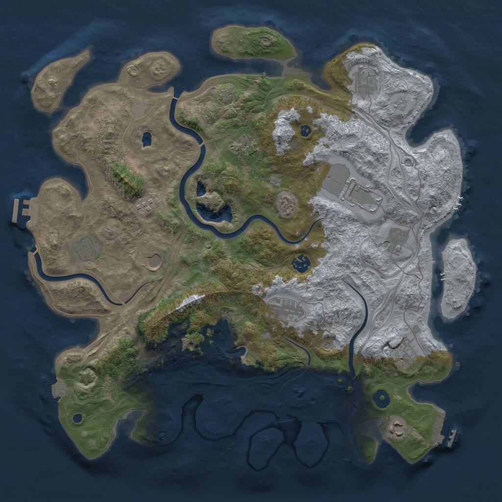 Rust Map: Procedural Map, Size: 4300, Seed: 981263387, 17 Monuments