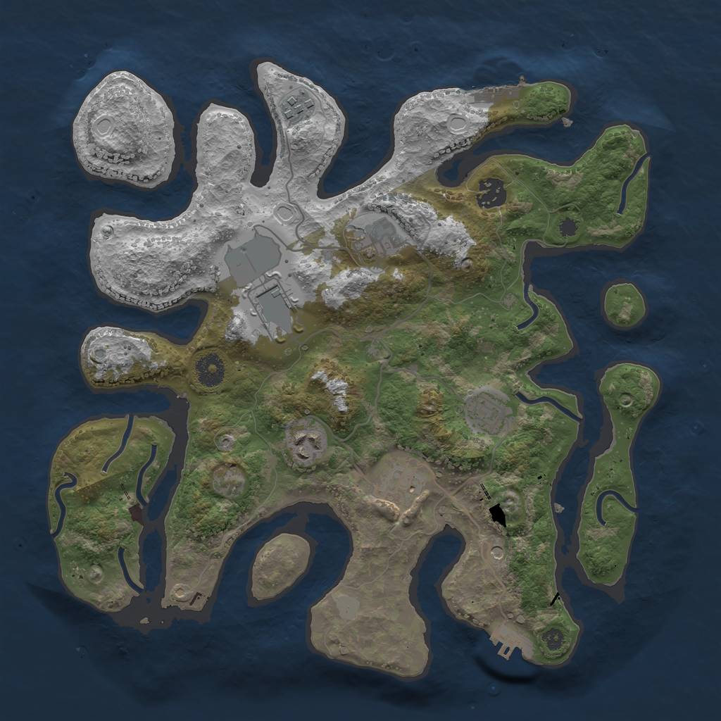 Rust Map: Procedural Map, Size: 3500, Seed: 1747850926, 15 Monuments