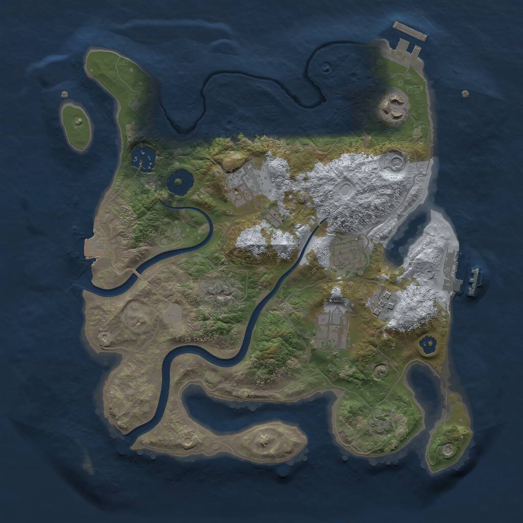 Rust Map: Procedural Map, Size: 3000, Seed: 322698360, 11 Monuments