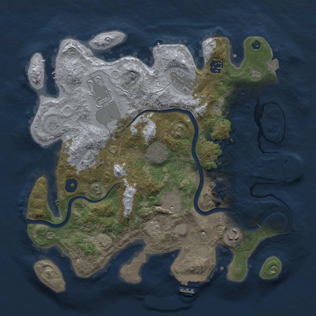 Rust Map: Procedural Map, Size: 3500, Seed: 32980522, 14 Monuments