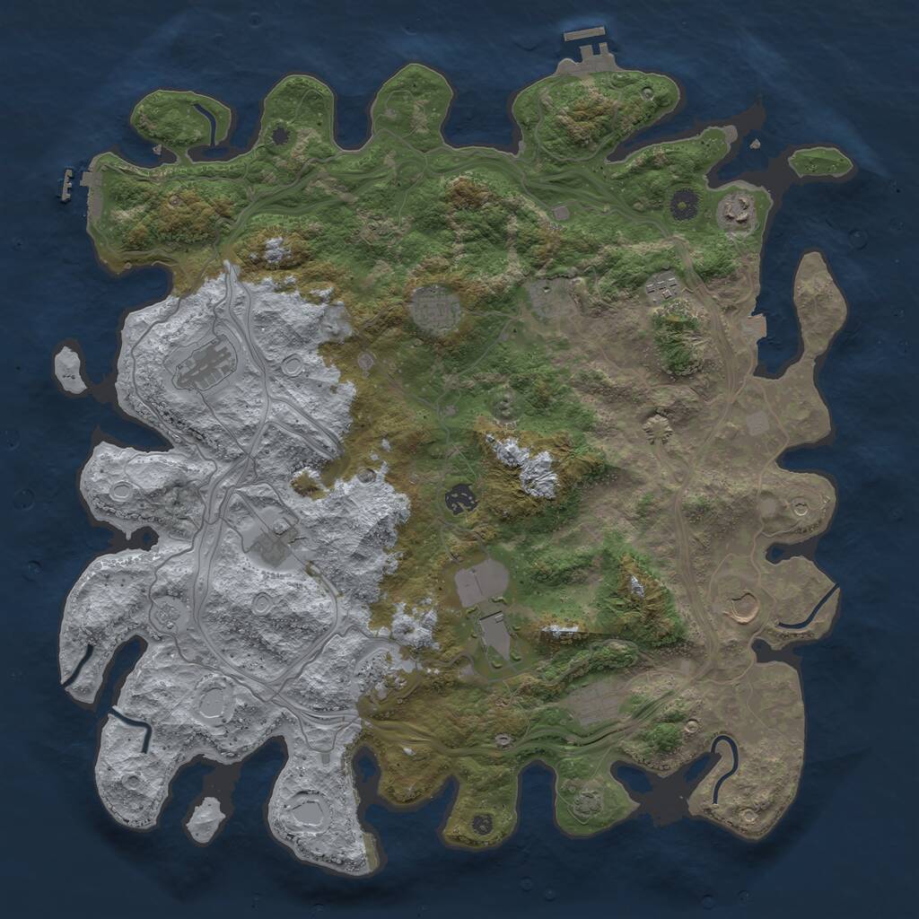 Rust Map: Procedural Map, Size: 4500, Seed: 80746796, 17 Monuments