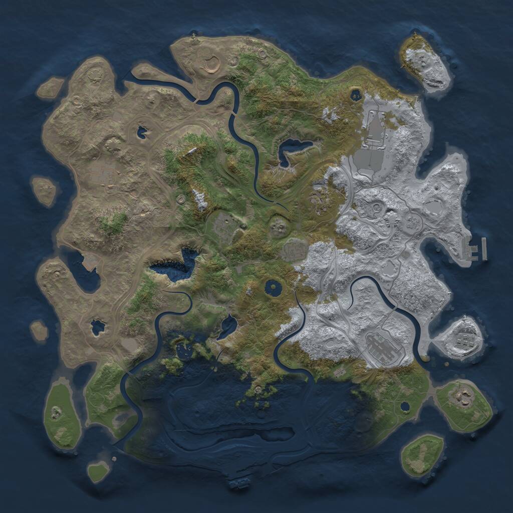 Rust Map: Procedural Map, Size: 4500, Seed: 1472394452, 16 Monuments