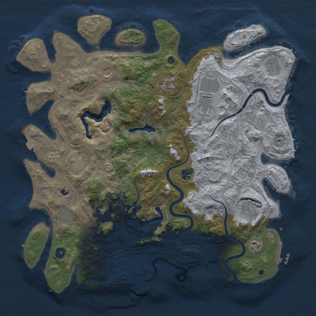 Rust Map: Procedural Map, Size: 4500, Seed: 878059267, 17 Monuments