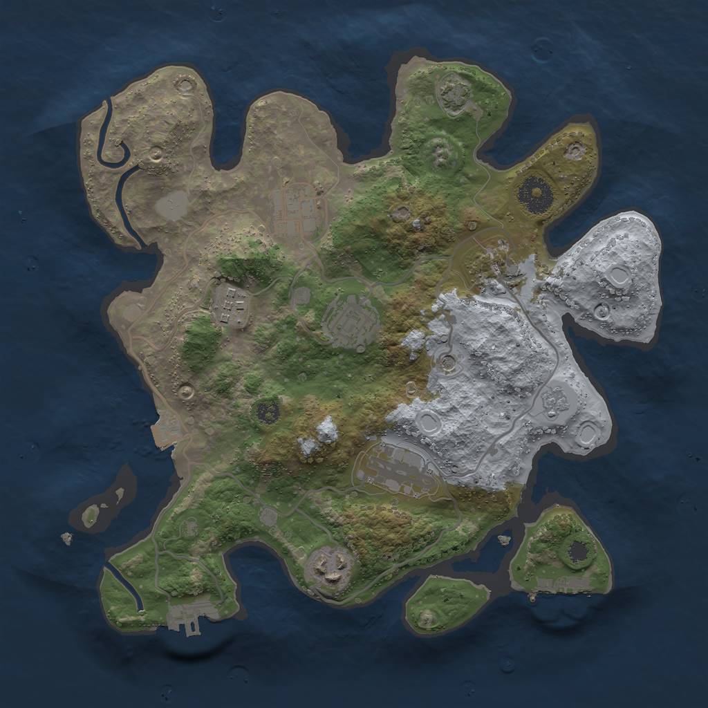 Rust Map: Procedural Map, Size: 3000, Seed: 751636, 14 Monuments