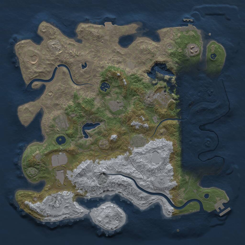 Rust Map: Procedural Map, Size: 4000, Seed: 6761, 16 Monuments