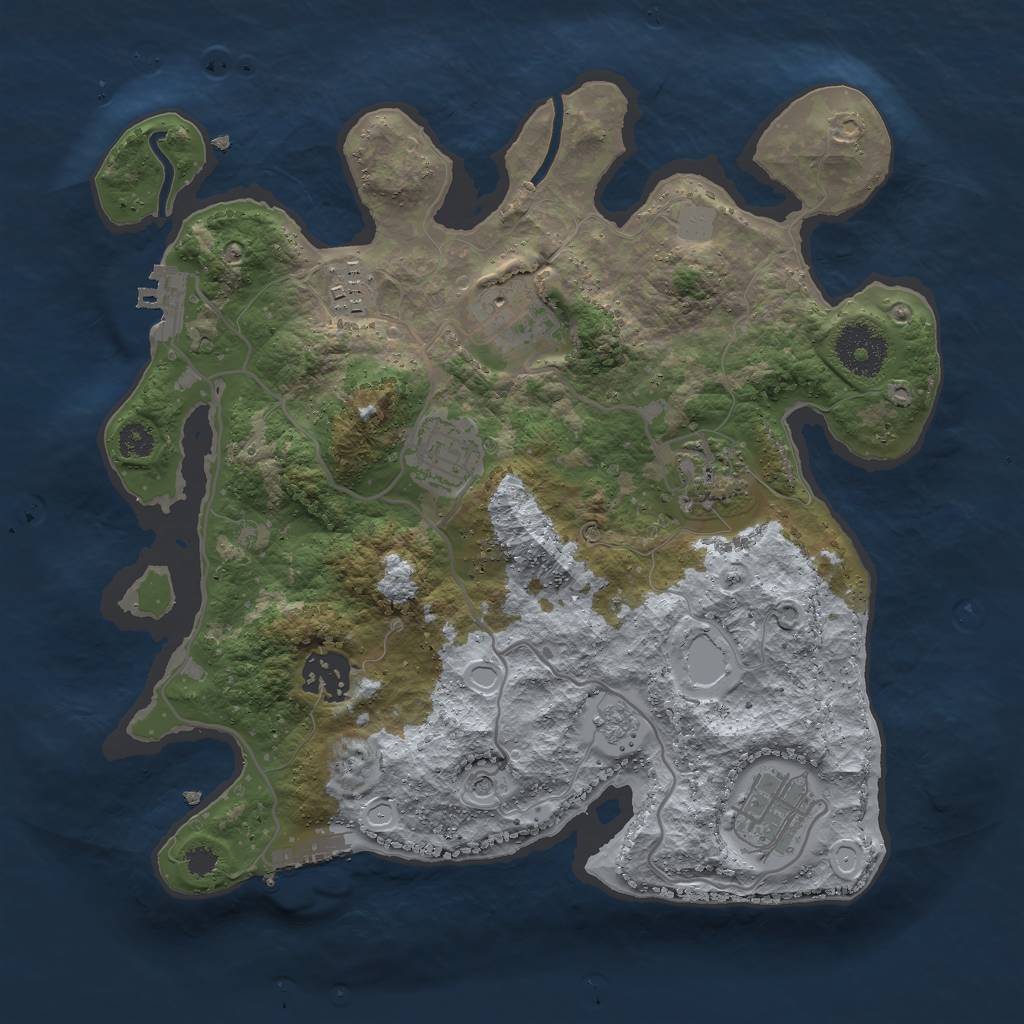 Rust Map: Procedural Map, Size: 3000, Seed: 771253551, 13 Monuments