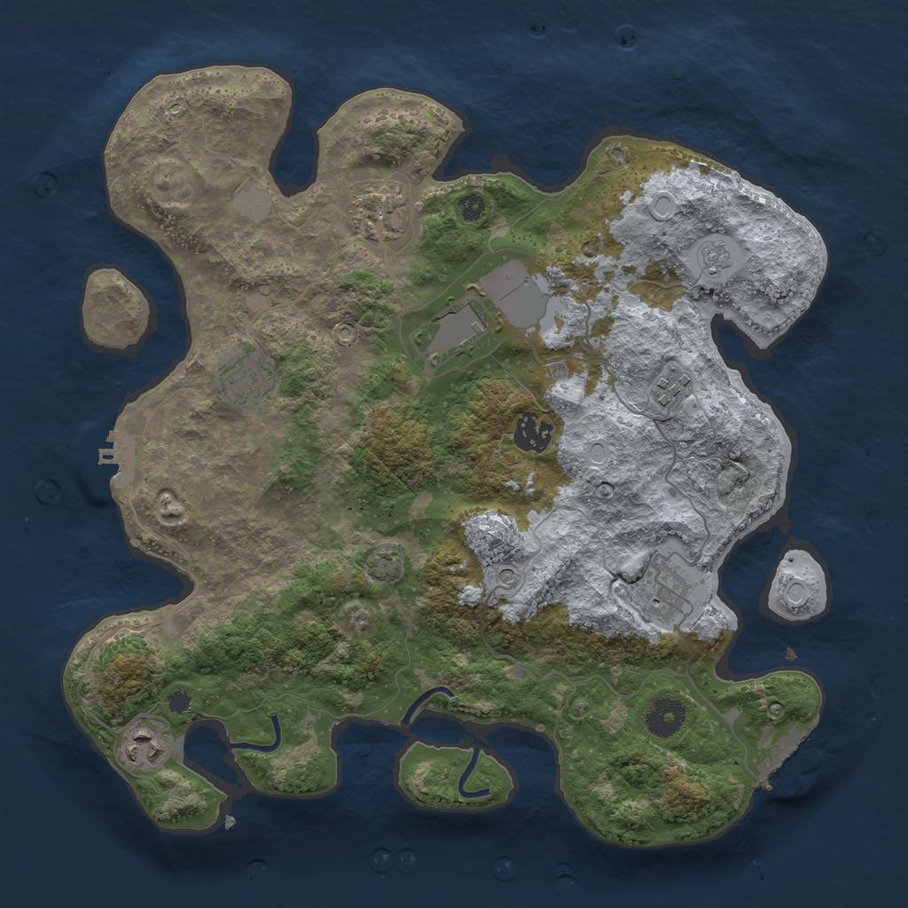 Rust Map: Procedural Map, Size: 3500, Seed: 673499291, 15 Monuments