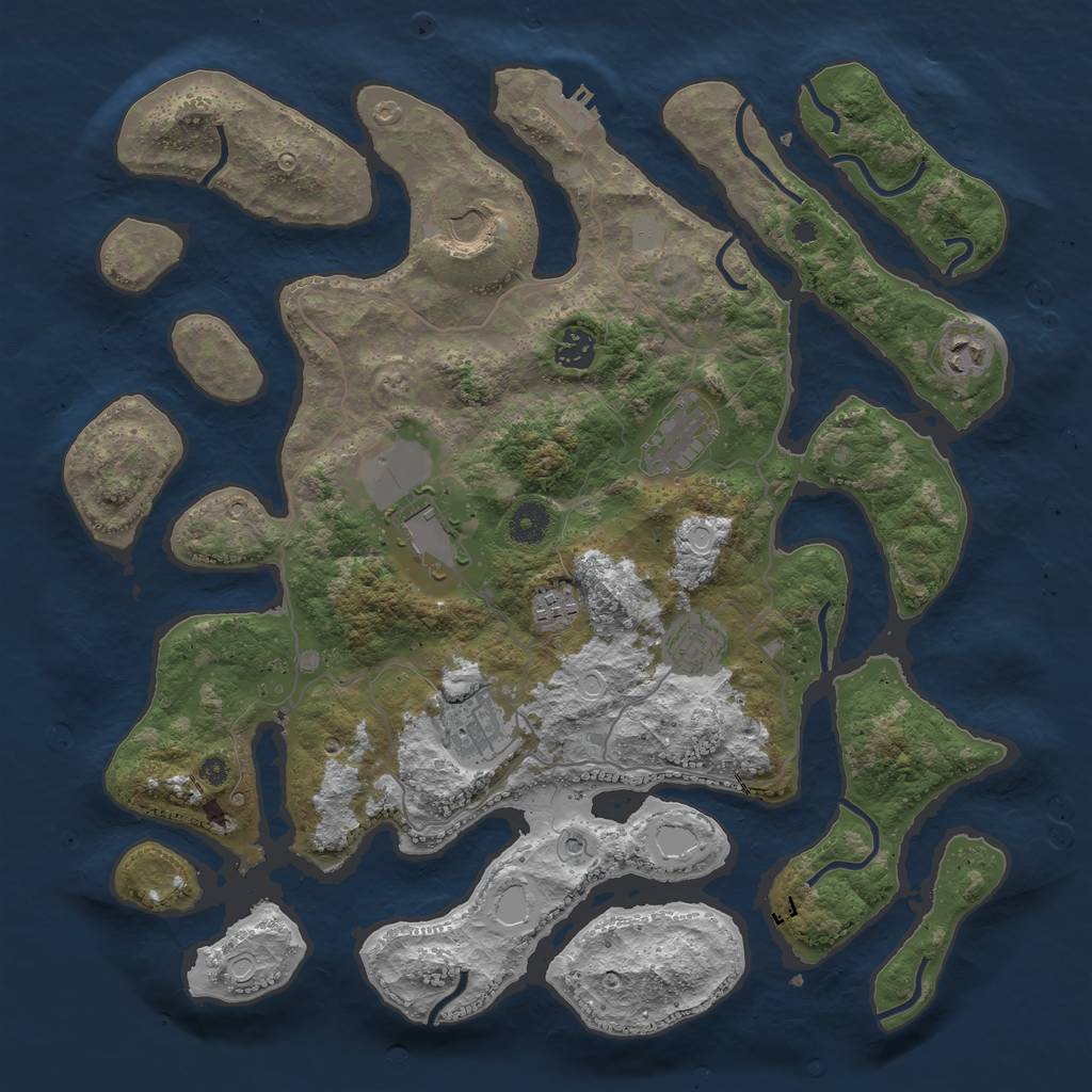 Rust Map: Procedural Map, Size: 4000, Seed: 1411890794, 15 Monuments