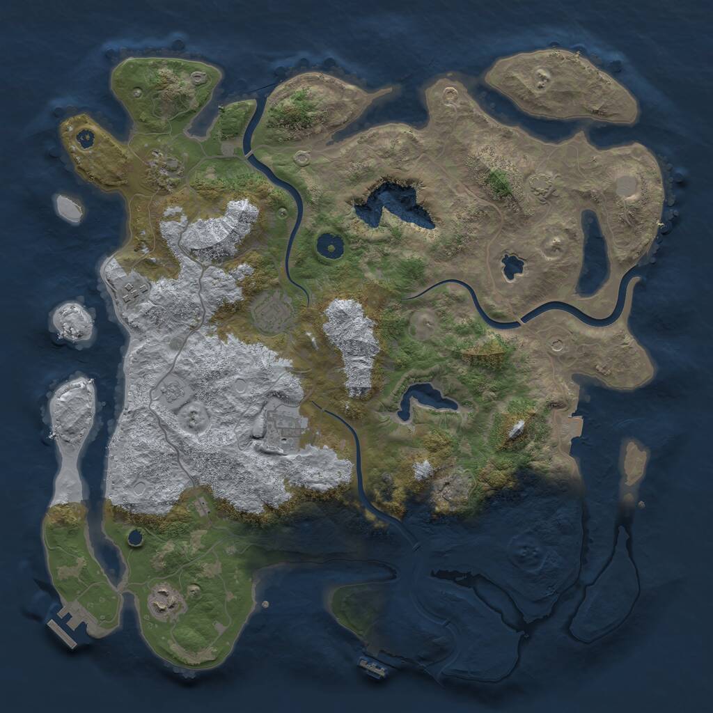 Rust Map: Procedural Map, Size: 4000, Seed: 297981611, 11 Monuments