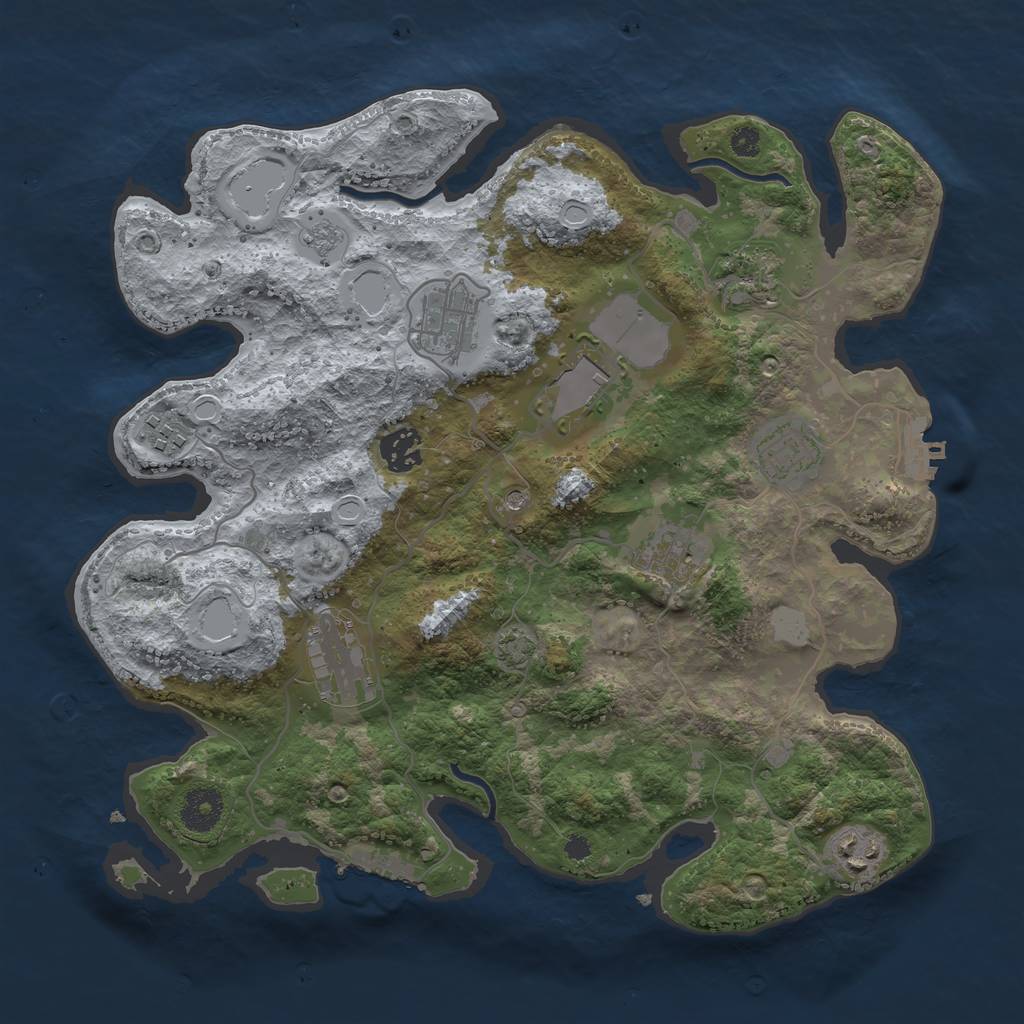 Rust Map: Procedural Map, Size: 3500, Seed: 1497600257, 17 Monuments