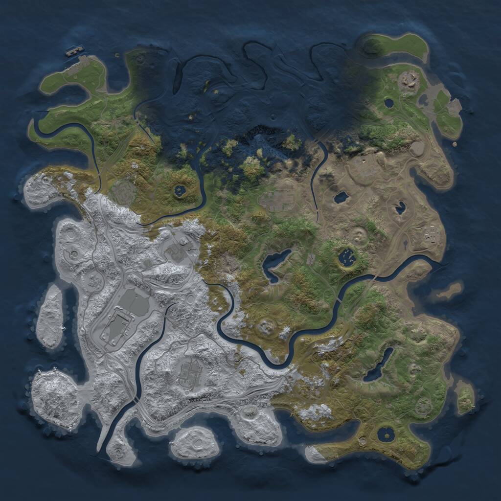Rust Map: Procedural Map, Size: 4500, Seed: 91297294, 15 Monuments