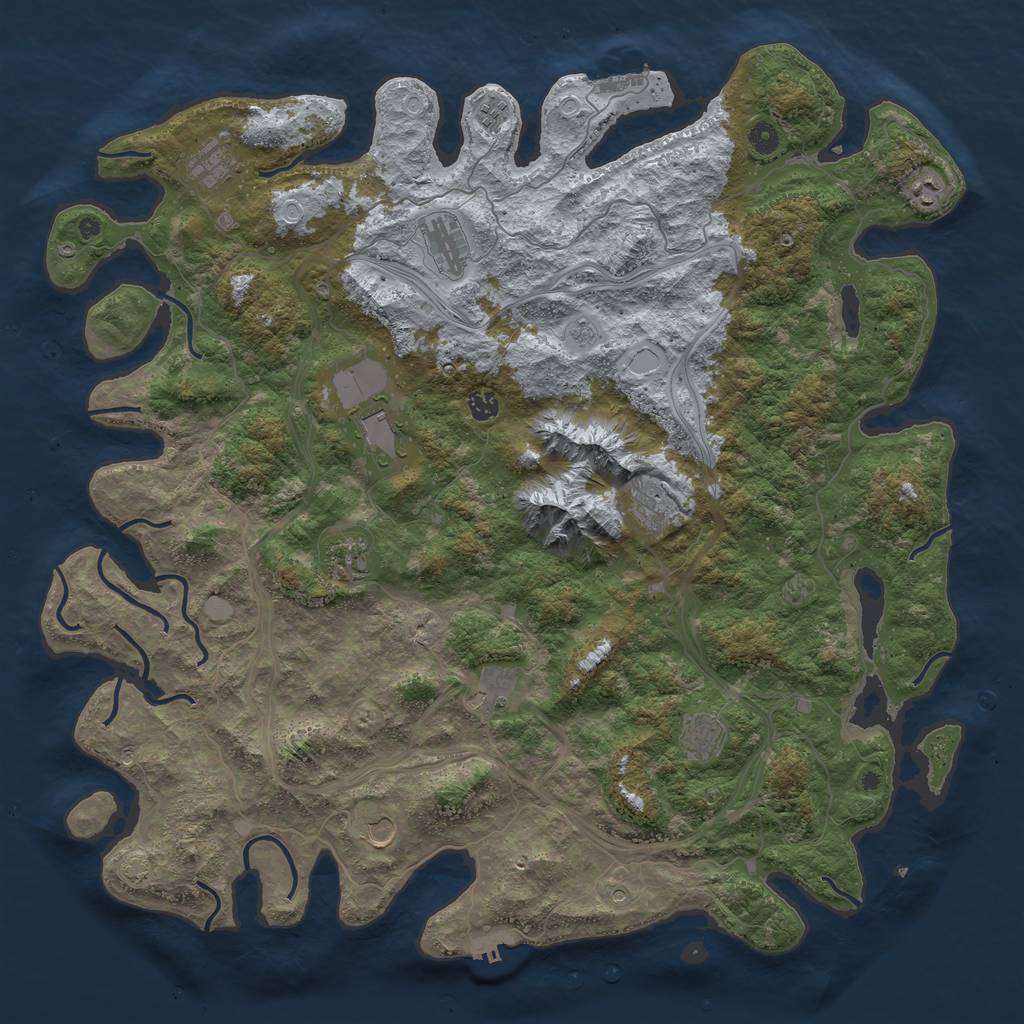 Rust Map: Procedural Map, Size: 5000, Seed: 1287, 18 Monuments