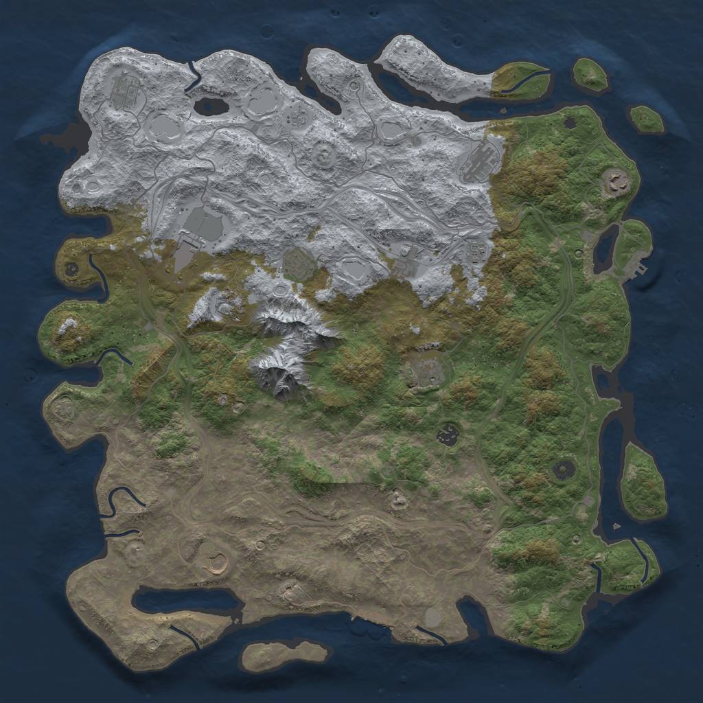 Rust Map: Procedural Map, Size: 5000, Seed: 887342794, 19 Monuments