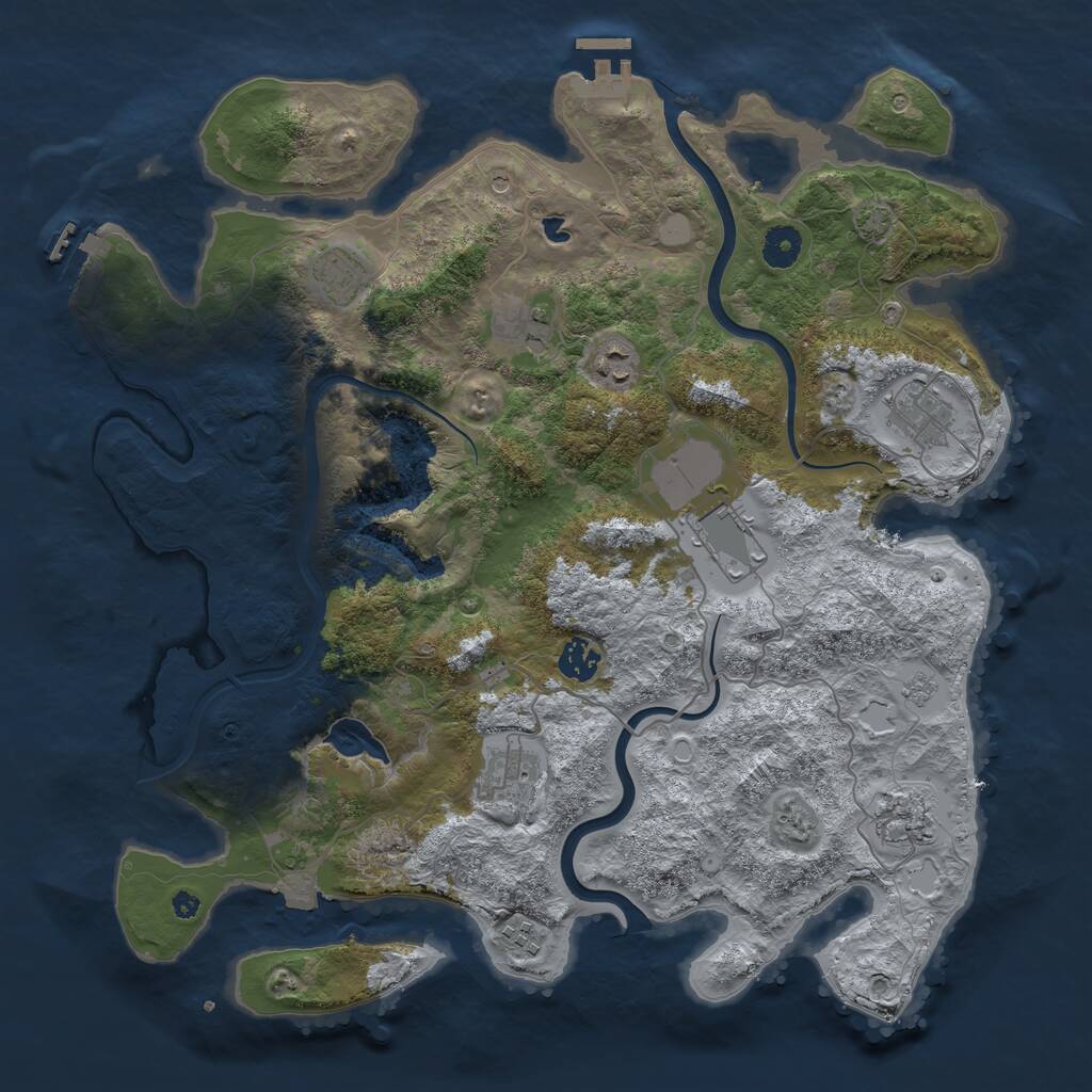 Rust Map: Procedural Map, Size: 4000, Seed: 16101993, 15 Monuments