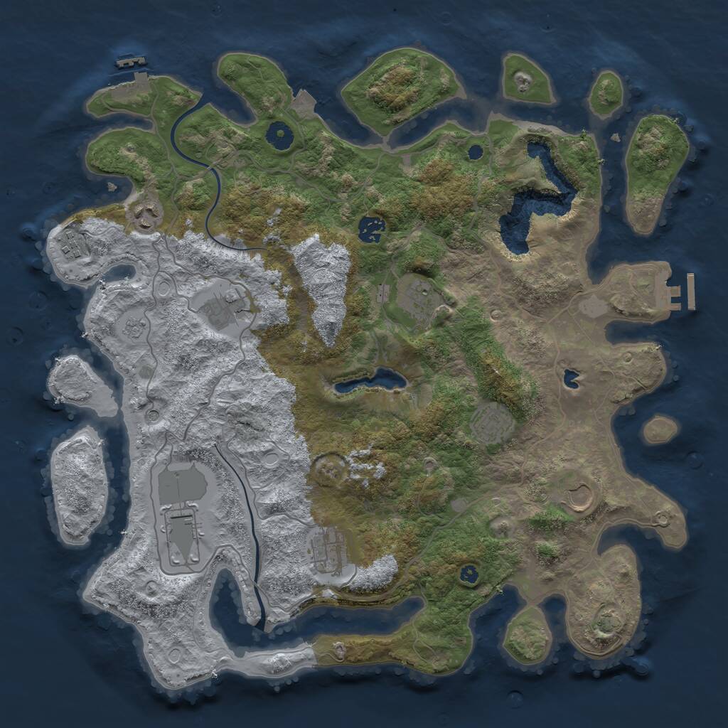 Rust Map: Procedural Map, Size: 4000, Seed: 12022021, 15 Monuments